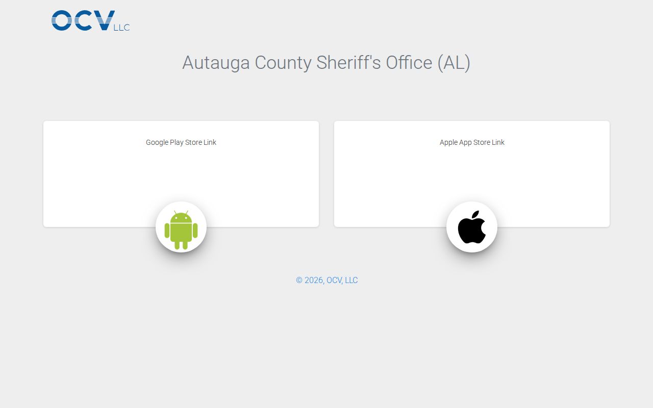 Autauga County arrest lookup official sheriff mobile app page