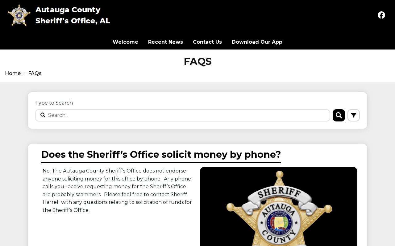 Autauga County criminal history sheriff report and warrant FAQ